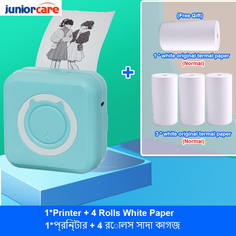 Mini Printer Portable Thermal Stickers Paper Inkless Bluetooth Wireless Impresora Android IOS Portable Label Printer. 