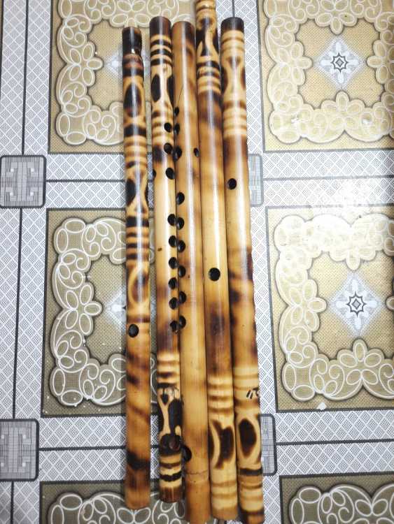 Bamboo G Sharp Medium Flute For Beginner Series - Baser Basi - Natural-1pes. 