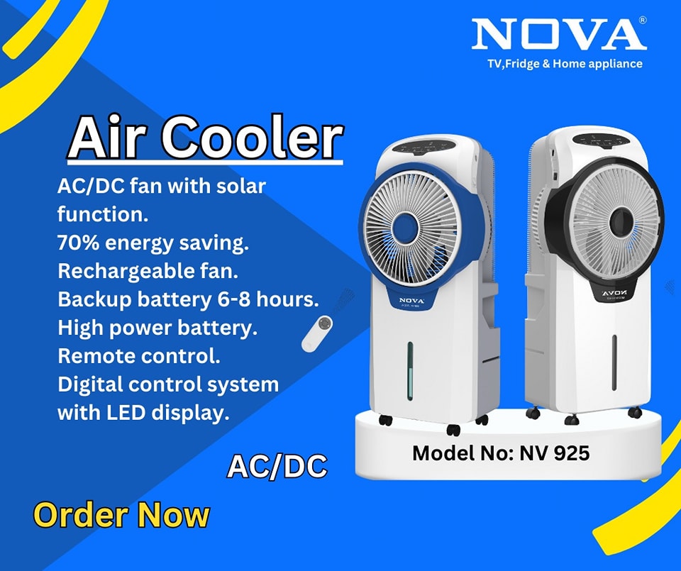 Nova Rechargeable Air Cooler With Remote Controller NV-920K 5 years ...