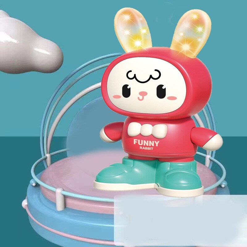 Lighting Electric Simulation Swing Dancing Sound Light Rabbit Toys. 