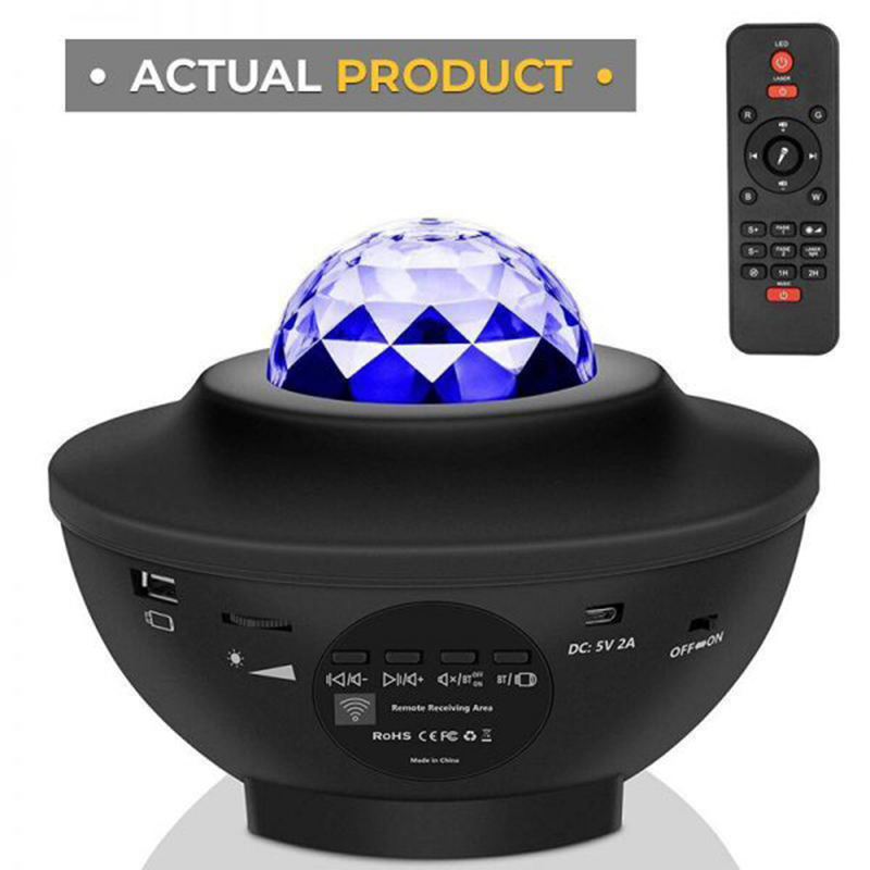 Music Sound Starry Sky Projector Music Voice Control bluetooth LED Night Light USB Projection Lamp for Party Lamp. 