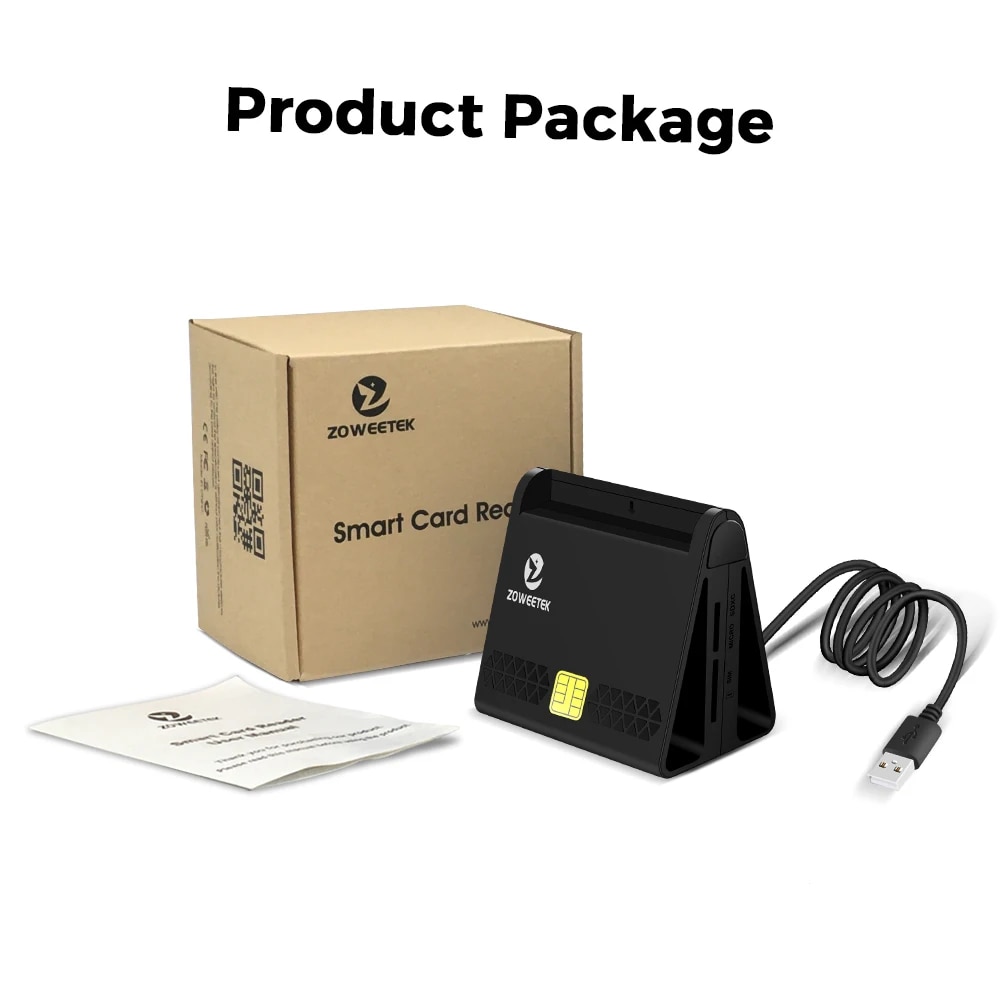 New Zoweetek Multi-Function USB Smart Card Reader for DNI CAC EMV Bank Micro SD/TF Memory SIM ID Card Reader. 