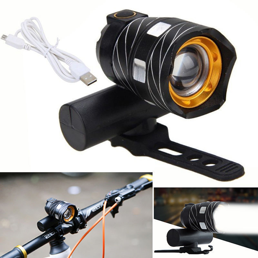 4pcs T6 LED Bicycle Front Light Rechargeable Lamp Lantern 2400mAh Adjustable Zoom MTB Bike Headlight Cycling Flashlight Lanterna. 