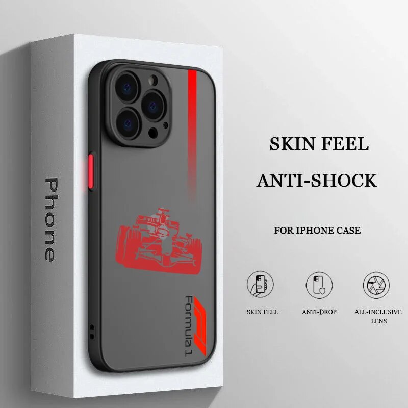 Formula 1 F1 For Apple iPhone 15 14 13 12 11 XS XR X 8 7 Pro Max Plus Pro Frosted Translucent Phone Case. 