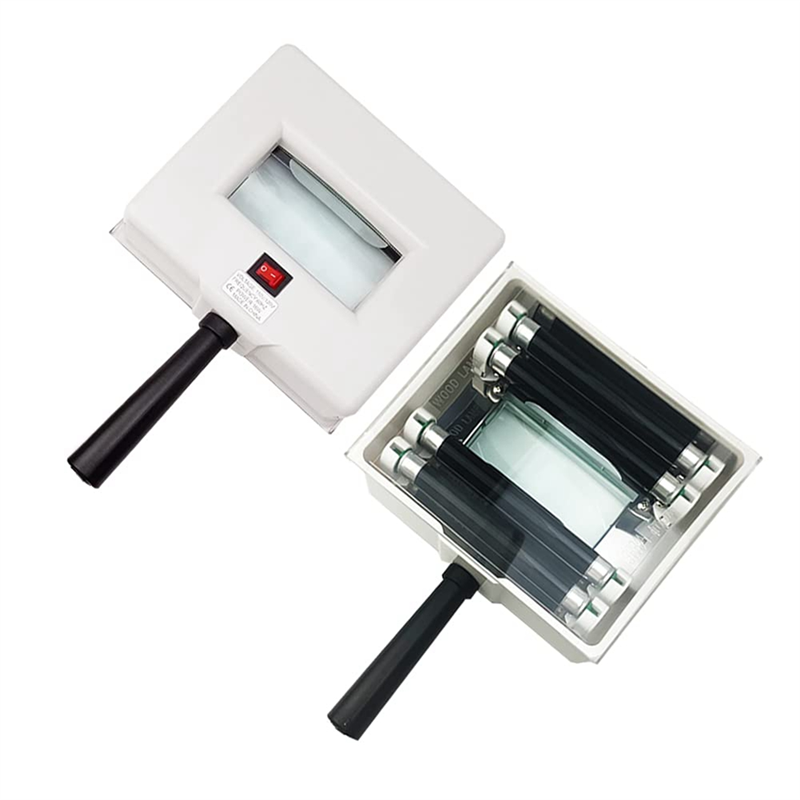 Woods Lamp Skin Analyzer Portable Magnifying Analyzer Facial Woods Lamp White&Black with Shade Cloth for Skin Testing US Plug. 