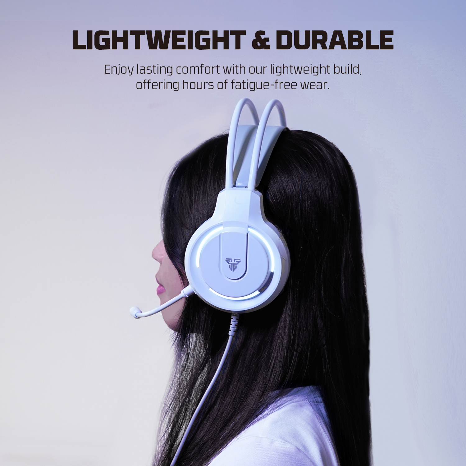 FANTECH HQ53 FLASH LIGHTWEIGHT WHITE ACCENT LIGHTING GAMING HEADSET SPACE EDITION. 