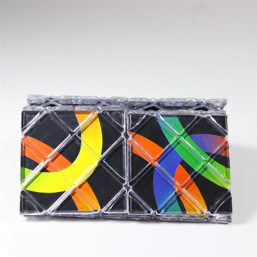 NYT Lingao 8 Panels 3 Rings Black Magic Folding Puzzle Cube Twisty. 