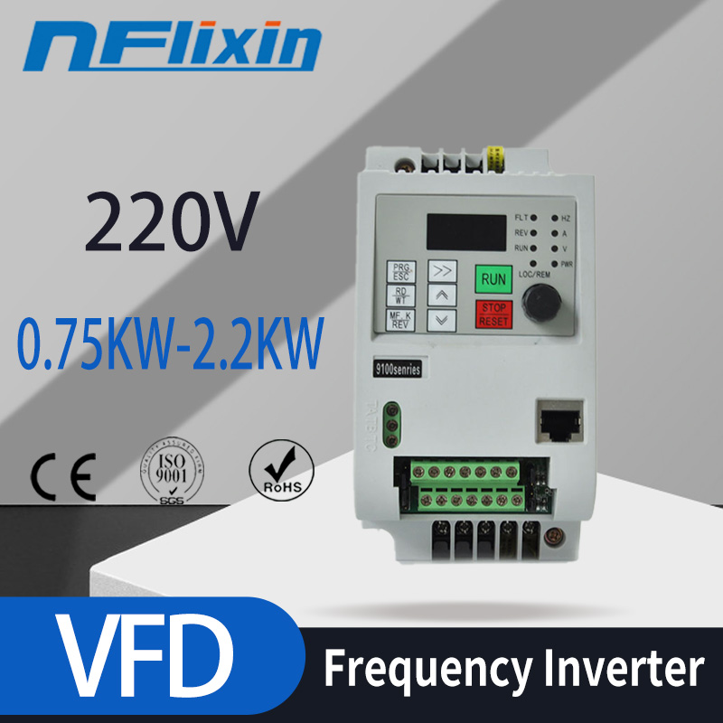 4kw/ 220v Single-Phase Inverter Input Vfd 3 Phase Output Frequency Converter Adjustable Speed 1500w 220v Inverter