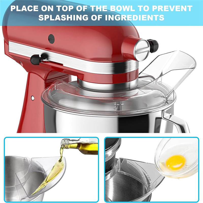 Splash Guard Transparent Splash Guard for W10616906 Pouring Shield for KitchenAid Mixer KN1PS 4.5-5Qt Fits Models K45SS, KSM75, KSM150PS
