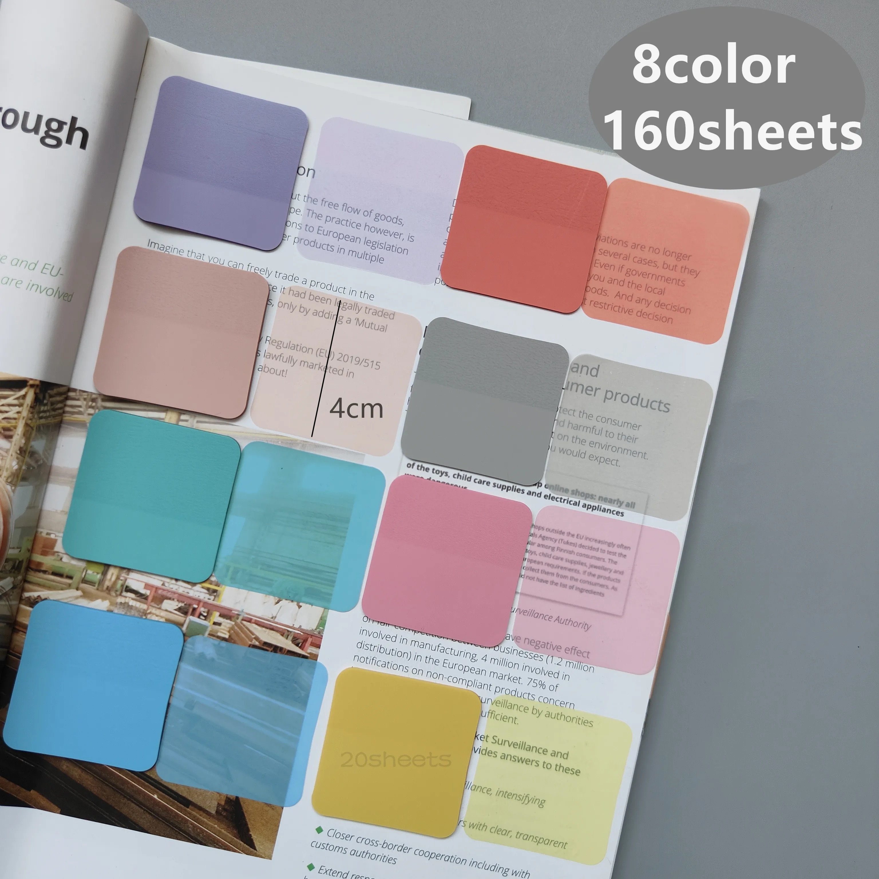 160 Sheets Posted It Transparent Sticky Notes Tab Self-Adhesive Kawaii Clear Bookmarkers Annotation Books Page Marker Stationery