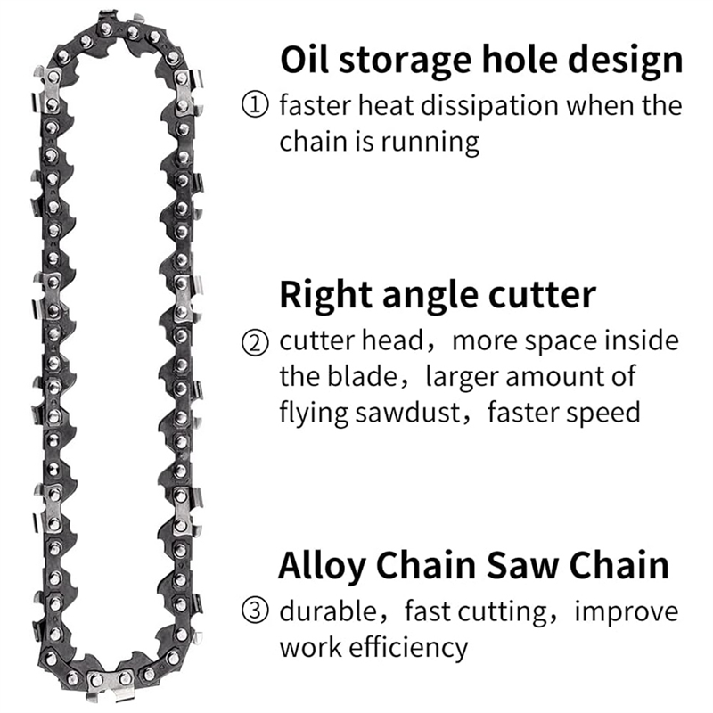 4Pcs Mini Chainsaw Chain 4 Inch Guide Saw Chain 1/4 LP Pitch, 28 Sections for Electric Protable Handheld Chain Saw Easy Install. 