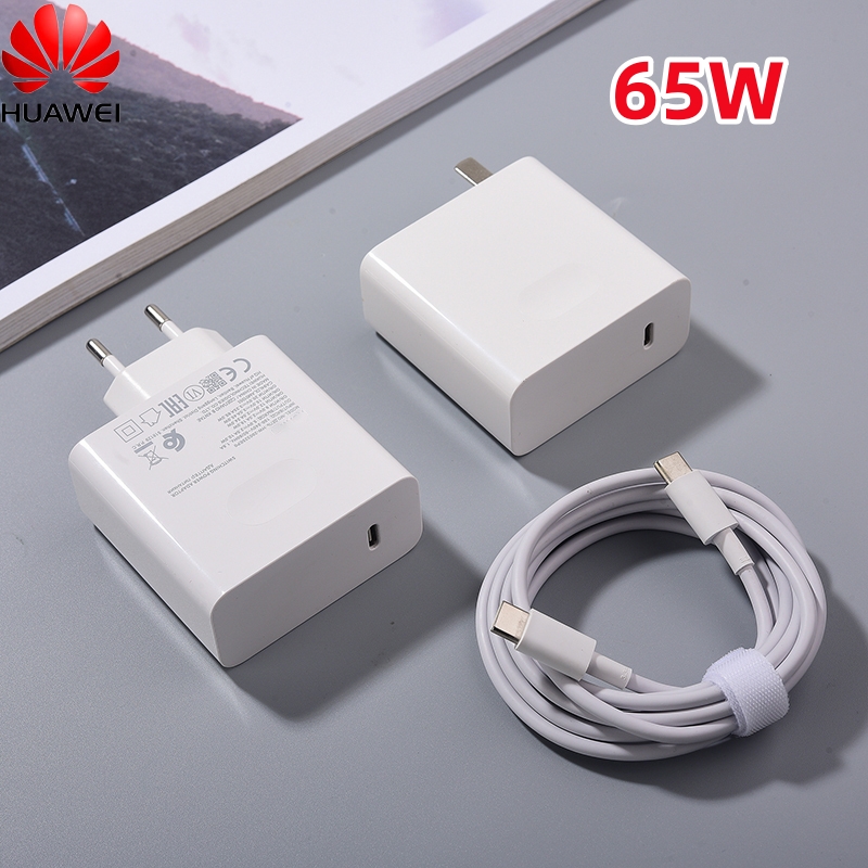 Huawei 65W 20V 3.25A Super Fast PD Charger EU/US Plug USB C Power Adapter For Matebook 15 14 X Pro D15 D14 Laptop 1.8M PD Cable