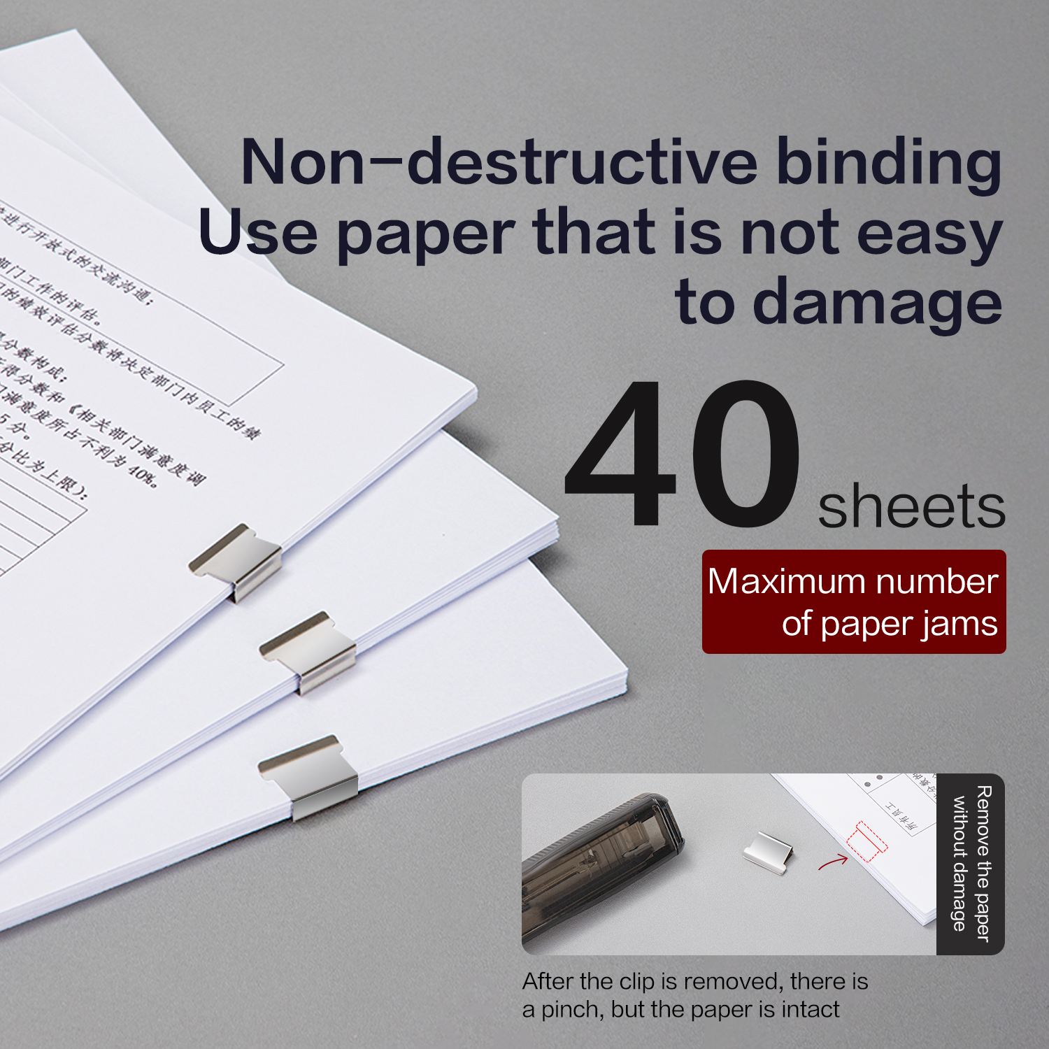 Deli Metal Clip Push Clipper Latest Stapler Paper Fixing Organizing Stapler Reusable Portable Push Clamp Not Damage Paper. 