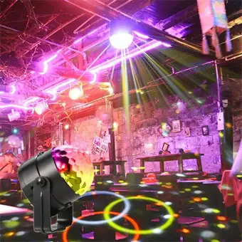 Party Lights Disco Ball Dj Lights Rgb Stage Lighting Strobe Led 7 Color Changing Sound Activated Magic Ball Effect Strobe Lights With Remote Control