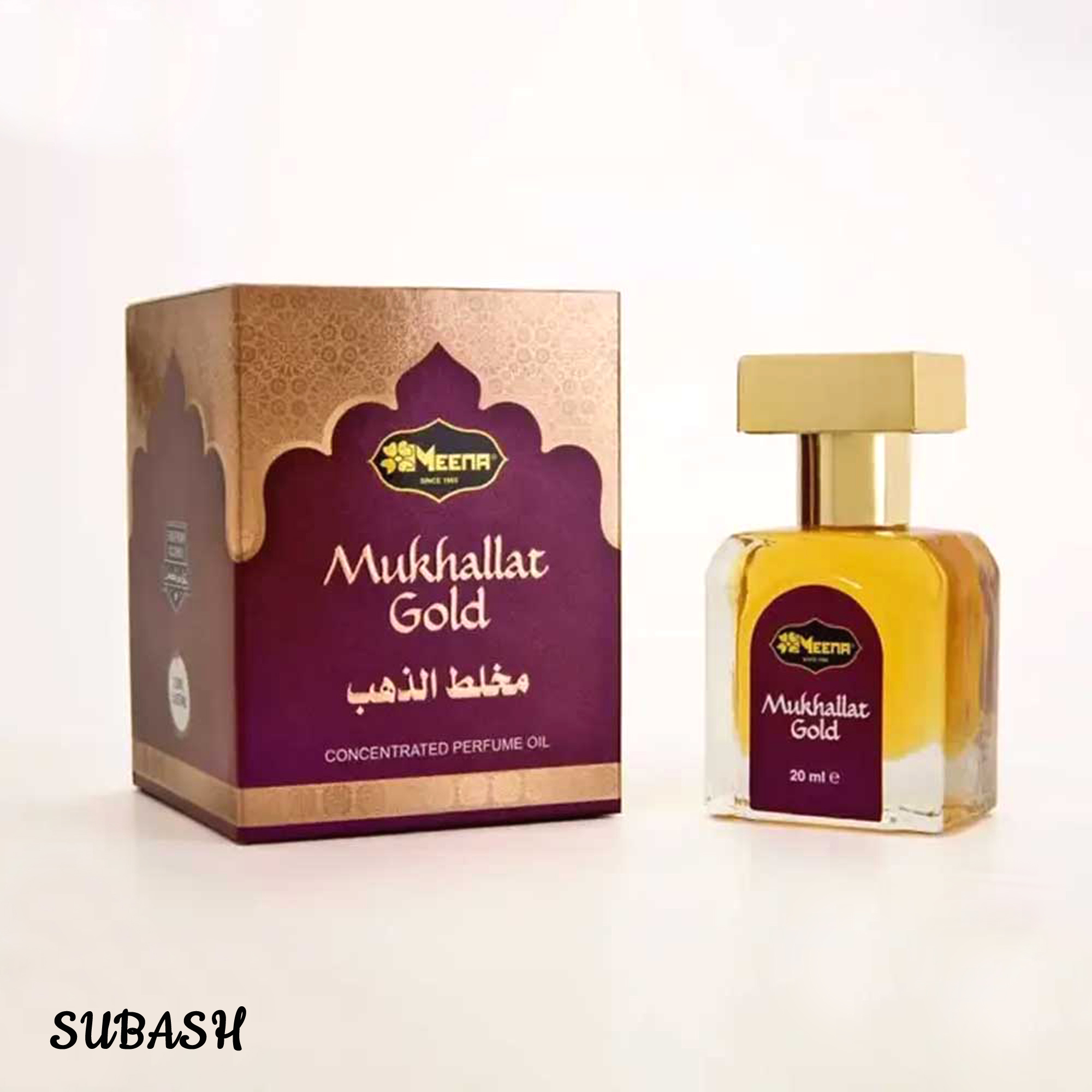 Meena Mukhallat Golden Attar - Made In India - Premium Long Lasting Arabian Attar - 20ml