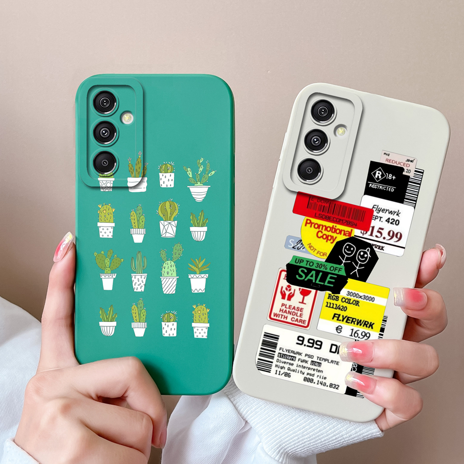 For Samsung Galaxy A15 Phone Case Cartoon Liquid Silicone Full Coverage Anti Drop Bumper For Samsung A15 A 15 4G 5G Back Cover. 
