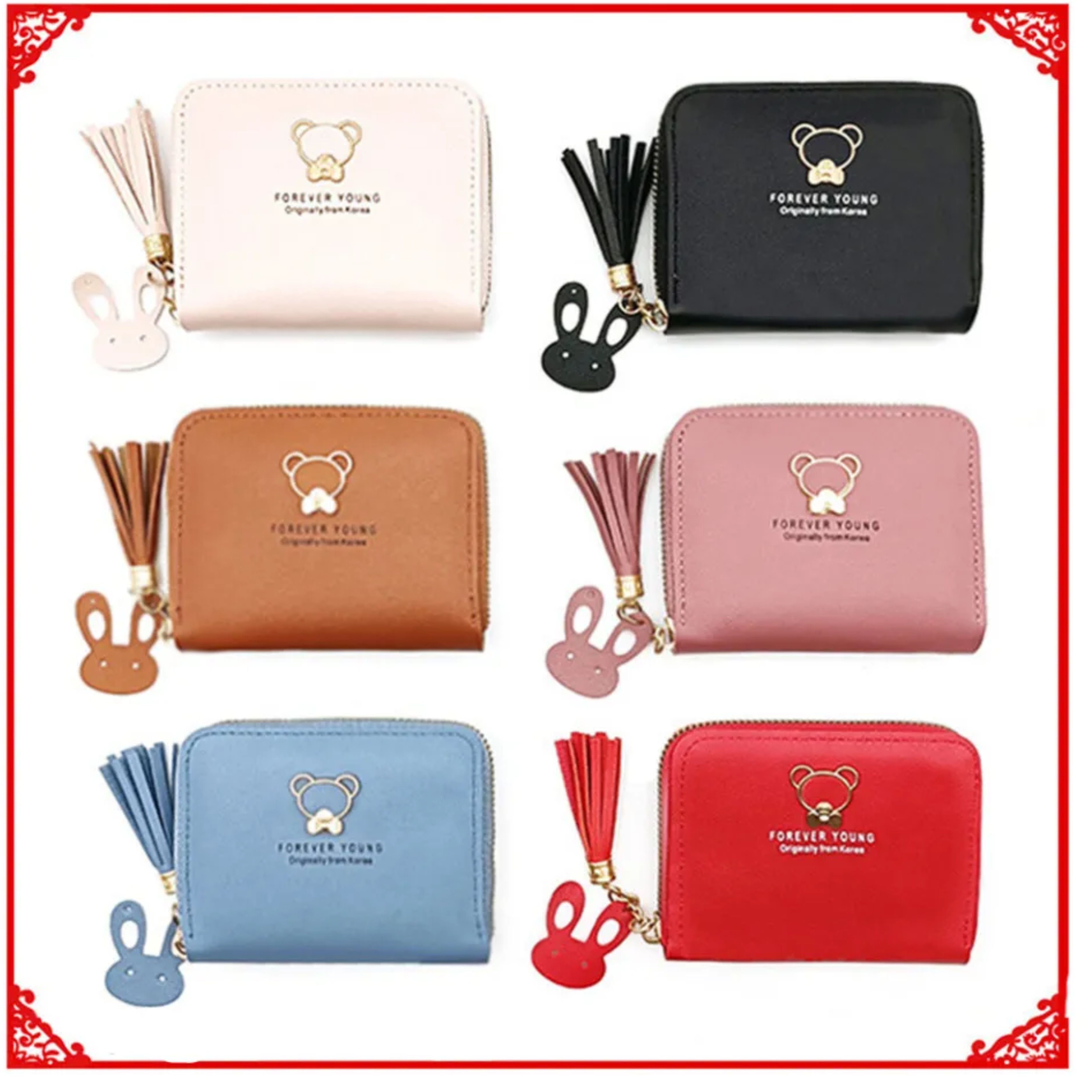 Women Short Female Purse Cute New Fashion Zipper Bag Tassel Card Holder Wallet