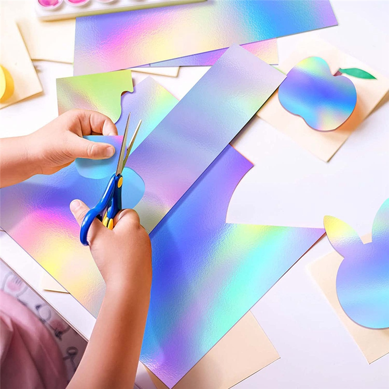 Metallic Holographic Card Shiny Mirror Paper Sheets Replacement Accessories Reflective Post Board Size 8.5 X 11 Inch 50 Pack. 