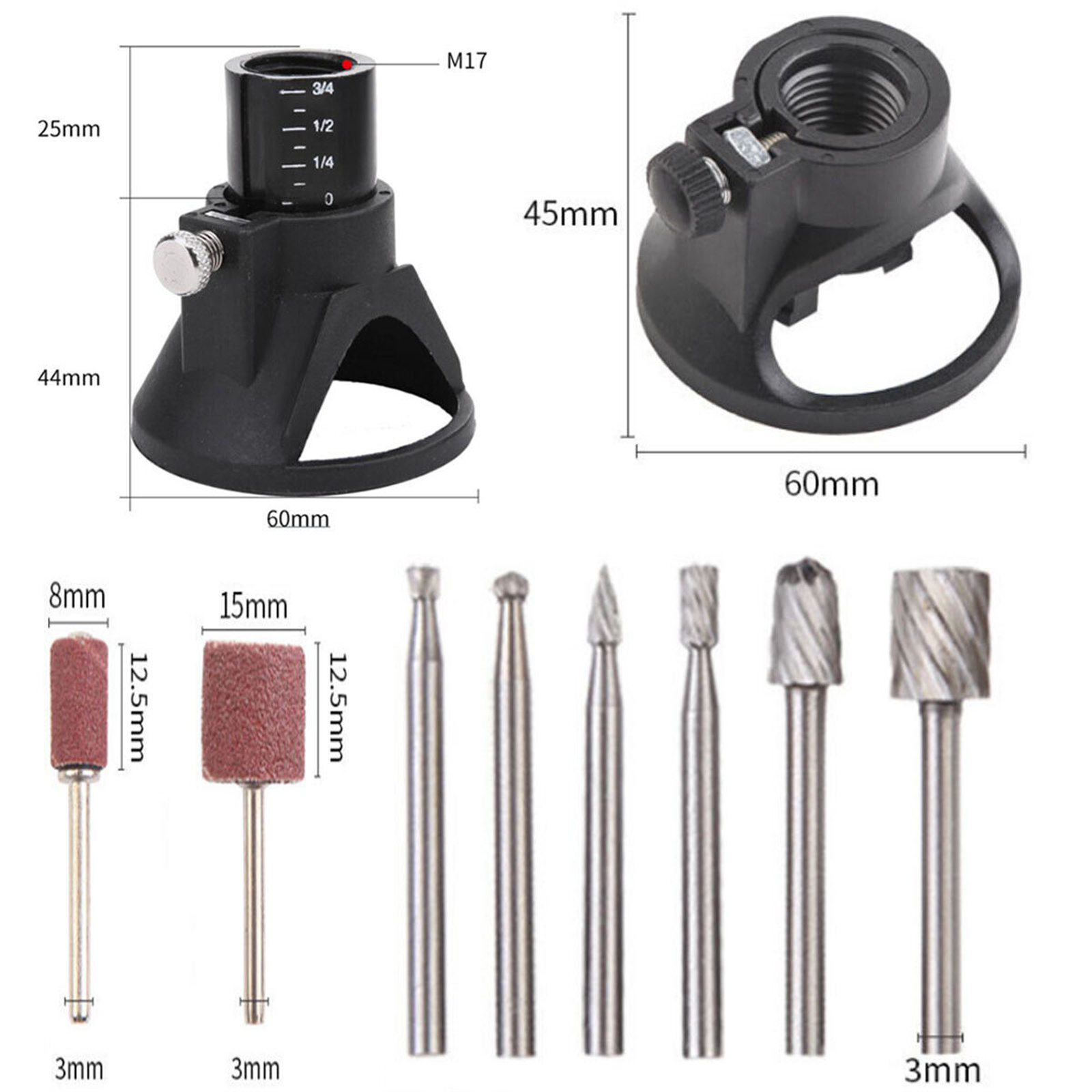 GC 29 PCs Rotary Multi Tool Cutting Guide HSS Router Drill Bits Attachment Multi-Material Cutting Kits Wood Engraving Router Bit Durable Rotary Tools Accessories For DIY Woodworking. 