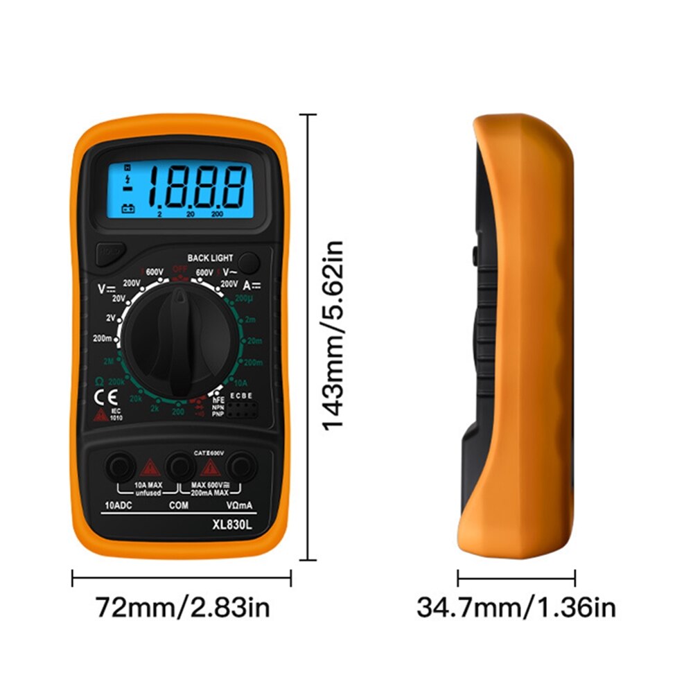 XL830L digital multimeter esr meter testers automotive electrical dmm transistor peak tester meter capacitance meter. 