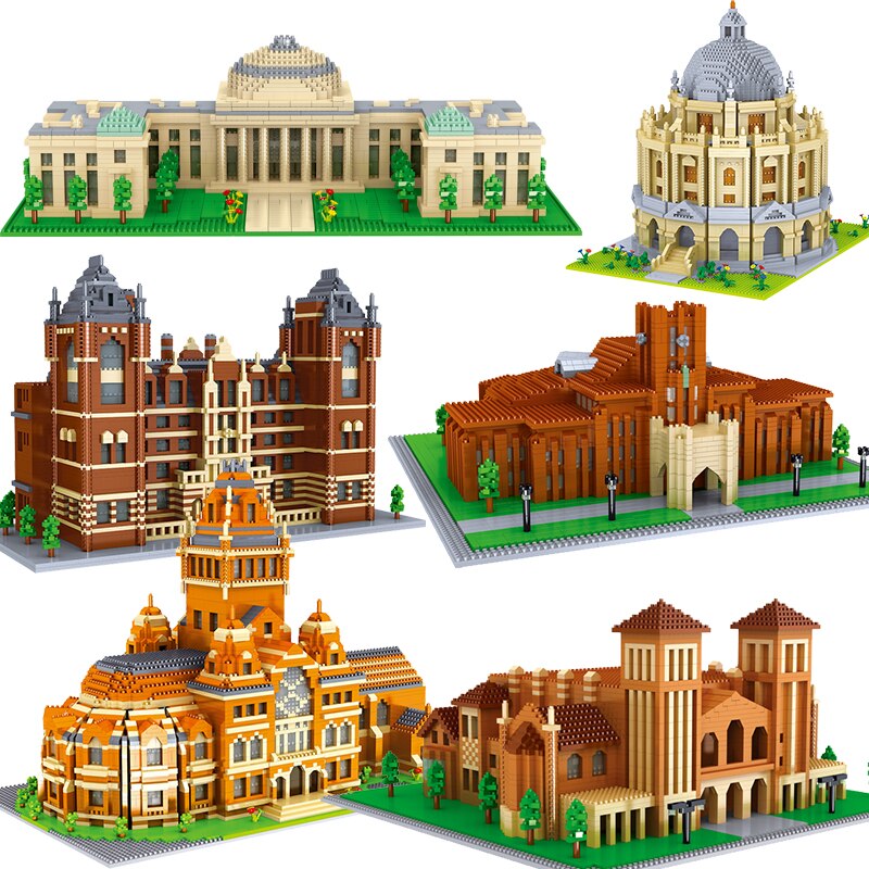 Famous Harvard University of Cambridge Architecture Micro Building Block Brick MIT Oxford Tokyo Institute Technology College. 