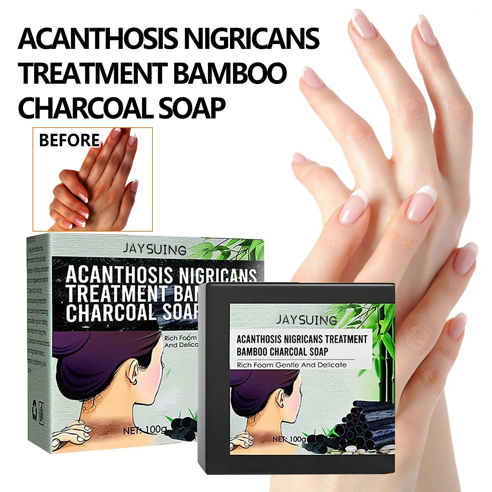 Underarm Whitening Soap Deep Cleansing Remove Dark Spot Improve Pigmentation Gentle Nourishing Bleaching Melanin Handmade Soap. 