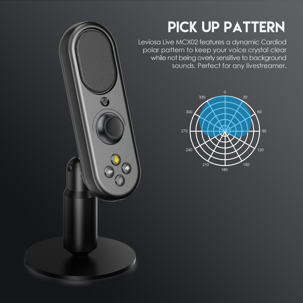 FANTECH LEVIOSA MCX02 Live Streaming USB Microphone For Gaming Streaming With Pop Filter Shock Mount & Gain Control. 