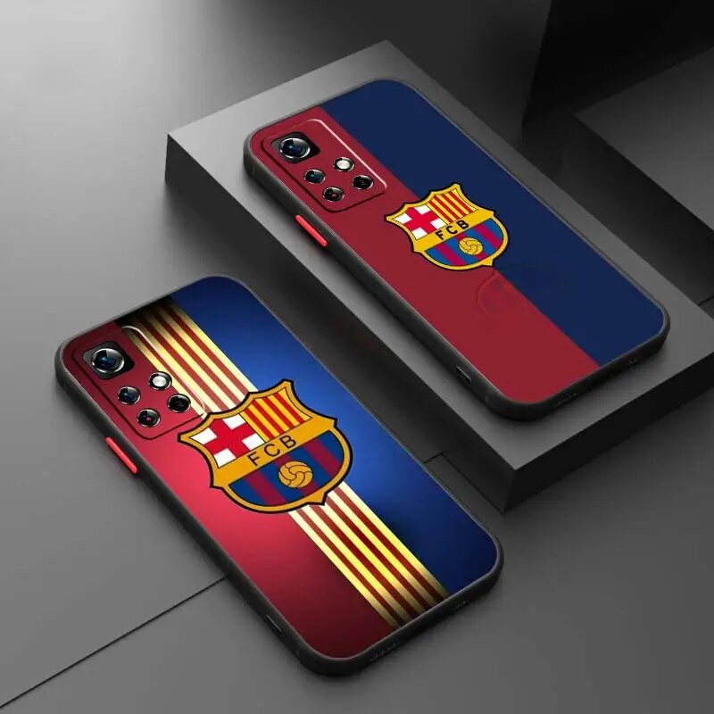 F-FC B-Barcelona Football Phone Case For Redmi Note 12 12S 12T 11 11T 11E 10 10S 9 8 Pro Plus 5G Frosted Translucent Cover