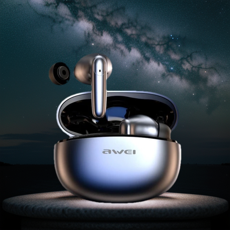Awei T90 2 in 1 ENC Wireless Bluetooth Earbuds With Mic. 