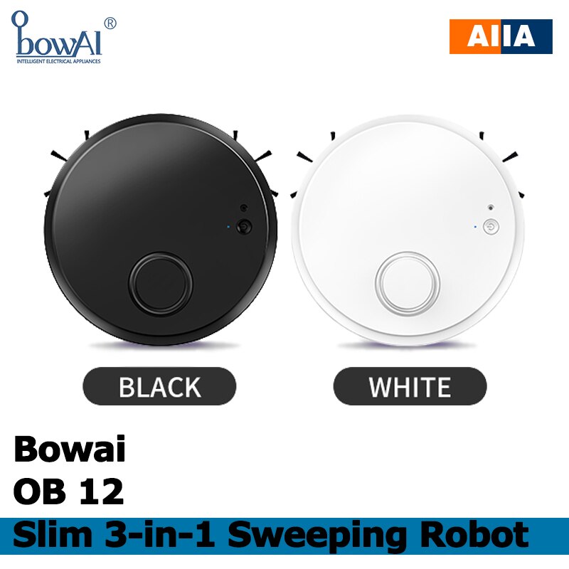 Bowai Smart Robot Vacuum Cleaner OB12 Intelligent Sweeping Robot Thin And Thin Three-In -One 1500pa Large Suction Home Appliance-OB12 White. 