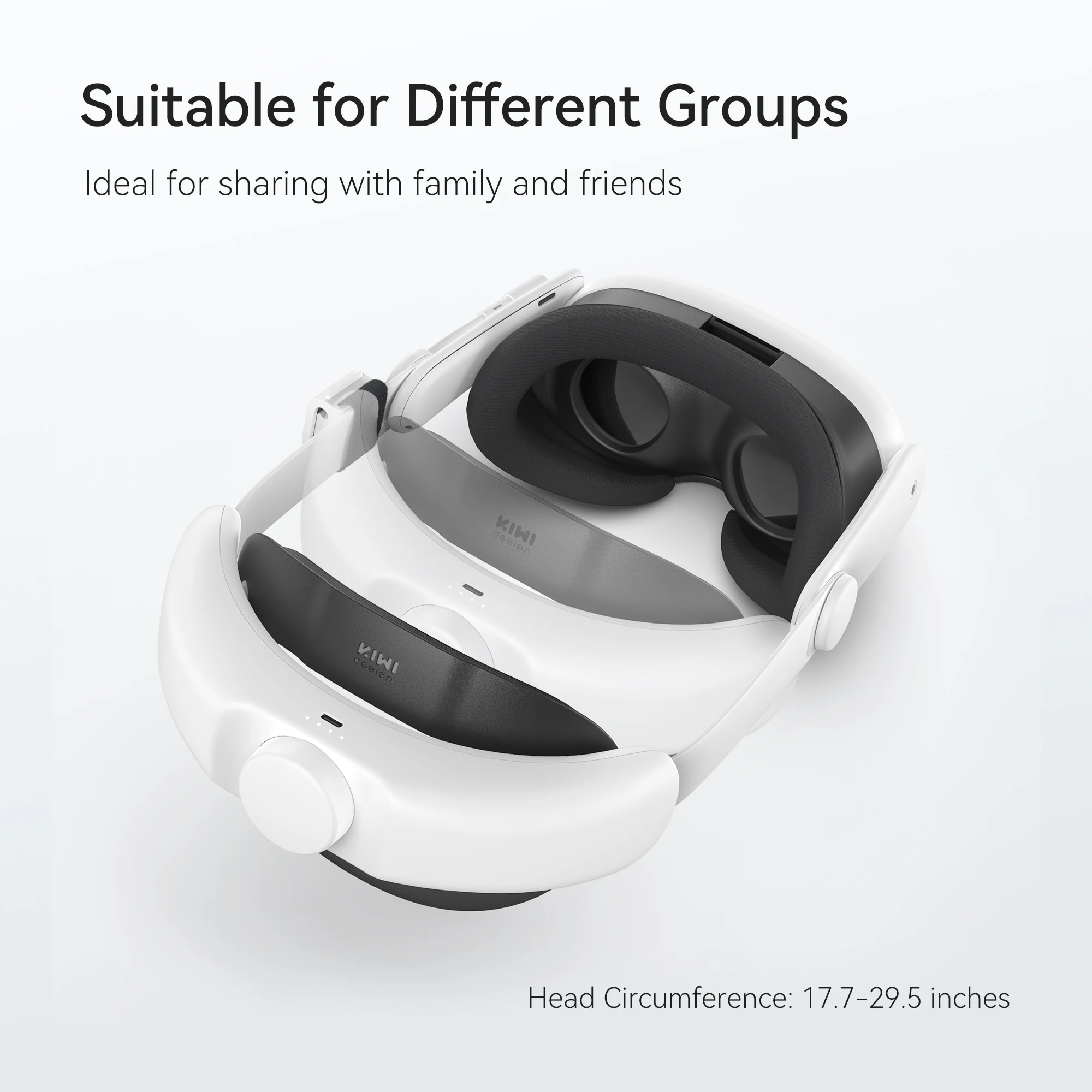 KIWI design 6400mAh Battery Head Strap Compatible with Meta Quest 3 Power Lasting Head Strap (Not for Our Charging Stand). 