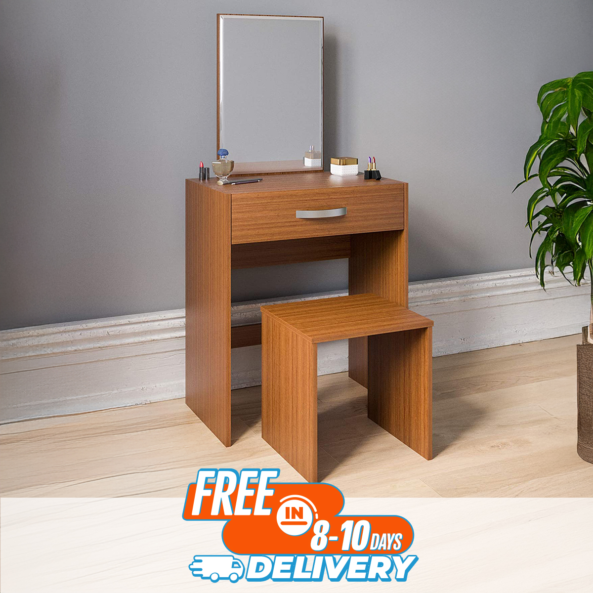 Andormahal (MDF) Dressing Table with tool-(2.5ft by 2ft by 1ft(mirror 2ft by 1.5ft),16inch by 16inch)