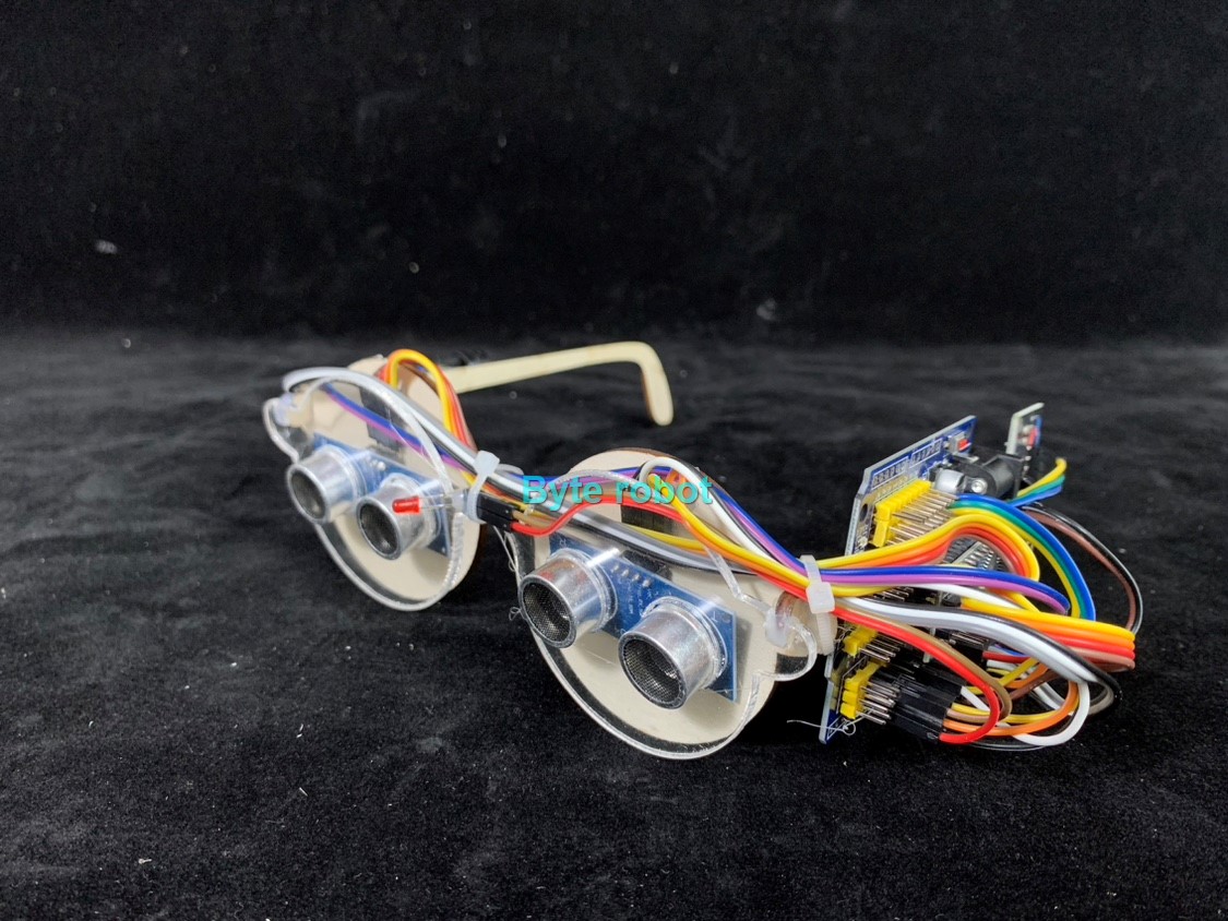 Bionic Blind Glasses Robot Ultrasonic Buzzer Vibrates Detect Obstacles Robot Eye Creative Technology for Arduino Robot DIY Kit. 