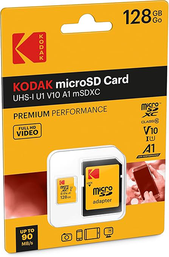 Kodak 128GB UHSI U3-V30 A1 Class 10 MicrosdXC Memory card