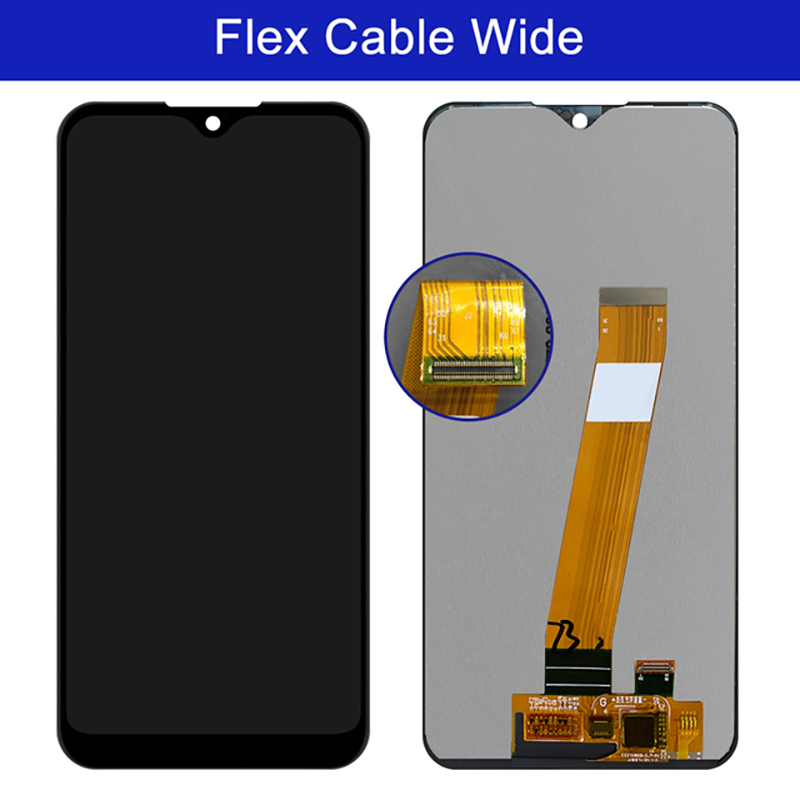LCD For Samsung Galaxy A01 A015 A015F Black Wide Flex Display Touch Screen Digitizer Assembly Replacement Parts. 