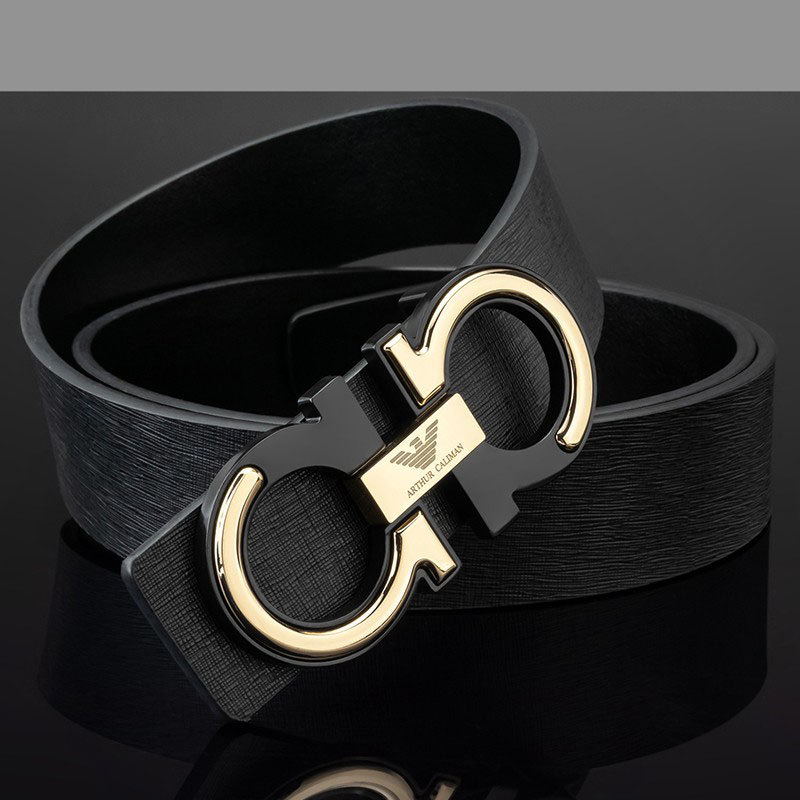 Stylish Fashionable Artificial Leather Belt for Men - Black.
