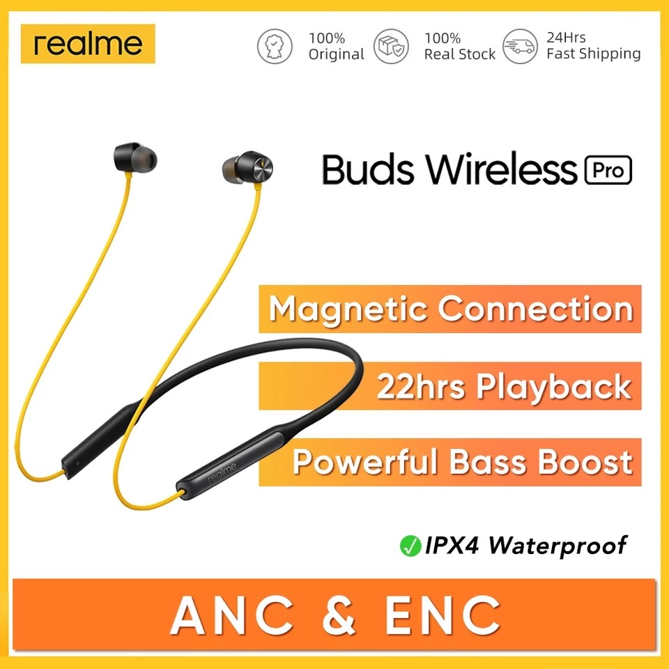 Realme Buds Wireless Pro Active Noise Cancellation up to 35dB (ANC) 22hrs Playback Battery Life Wireless Earphones
