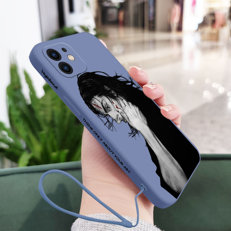 Vagabond Manga Phone Case For iPhone 15 14 13 12 11 Pro Max Minrelaxi X XR XS MAX SE20 8 7 6 6S Plus Silicone Cases with Hand Strap. 
