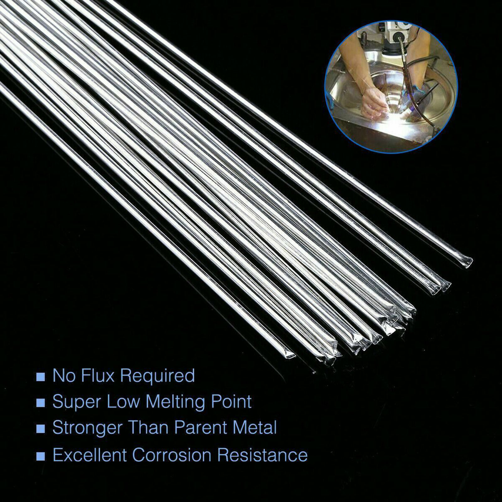KOGEEK 10Pcs Aluminum Welding Rods Solid Core No Flux Required Low Melting Point Corrosion Resistance. 