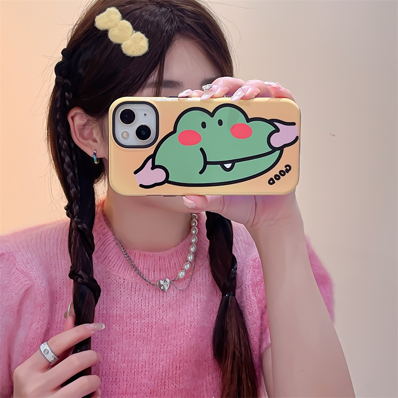 Feilin Two-in-One Pinching Face Animal Avatar New Suitable for Apple iPhone15promax Phone case 14 Soft Cover. 