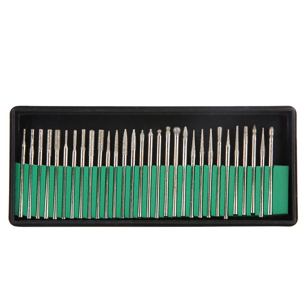 (New)30PC Diamond hank Grinding Needle Rotary Drill Bit et Gla Jade High Hardne Jewelrie Engraving Carving Tool