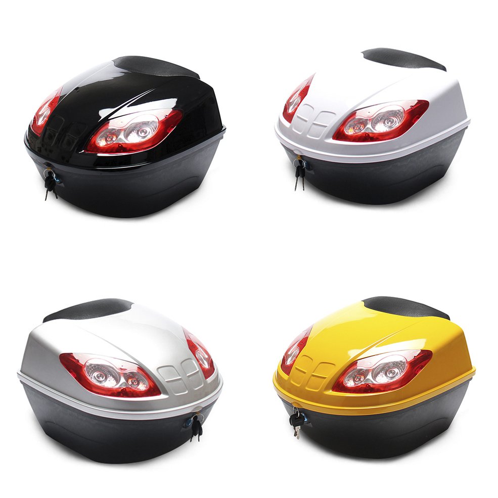 E-Bike Tail Box Electric Scooter Trunk Motorcycle Top Case Storage Hard Case - Black. 