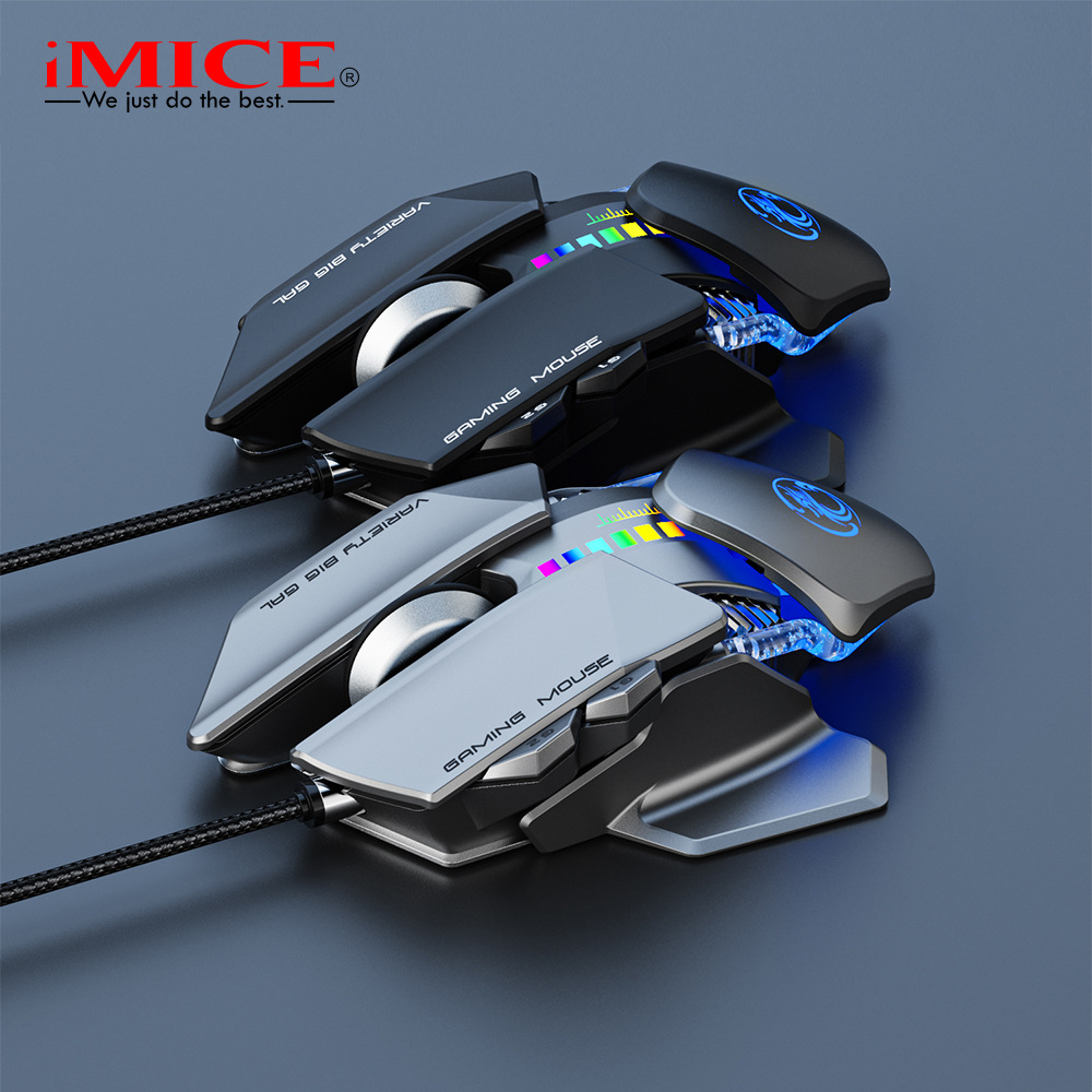 IMICE Wired RGB Gaming Mouse LOL Macro Definition Adjustable Body Water Cooled Mechanical Mouse T93