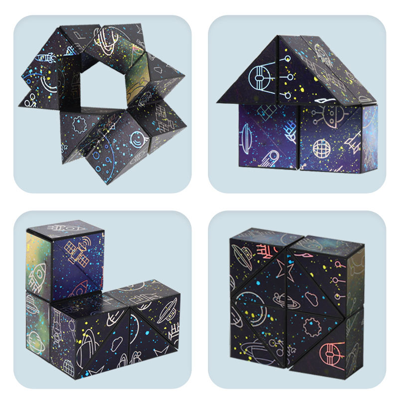 Star Sequin Folding Shape Shifting Box Infinity Cube Toy Partial Thinking Exercise Infinite Magic Cube Puzzle Fidget Stress Cubes. 