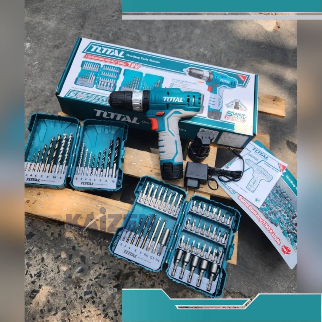 12V Lithium-Ion Impact Drill Combo Kit Total - Tosli23022. 