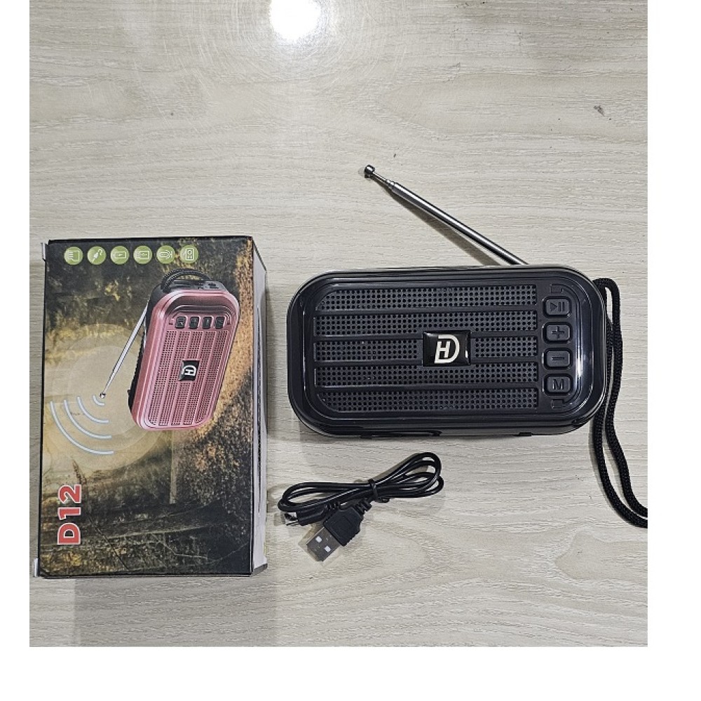 D12 Rechargable Bluetooth Solar FM Radio With Flashlight. 