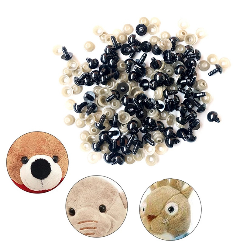 500Pcs DIY Doll Eyes Black Plastic Doll Eyes Crafts Safety Doll Eyes For Teddy Bear Soft Animal Doll. 