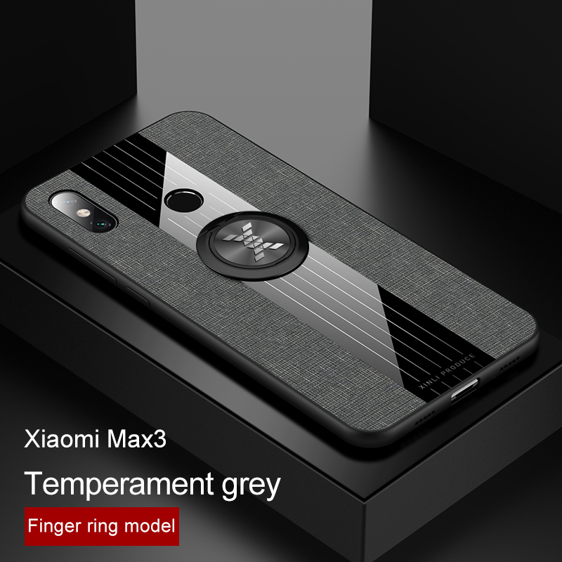 For Xiaomi Mi Max 3 Case Luxury Hard Cloth With Ring Stand Magnet Slim protective Back cover for xiaomi mi max 2 max3 max2 shell