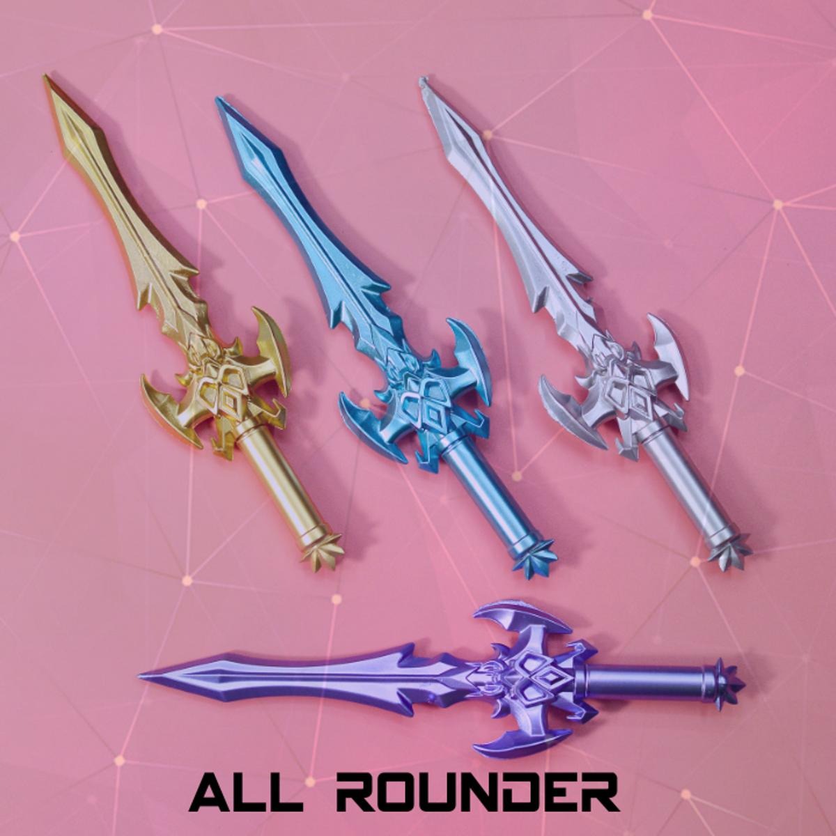 Sword Shape Colourful Pen 2 pcs (multi designs).. 