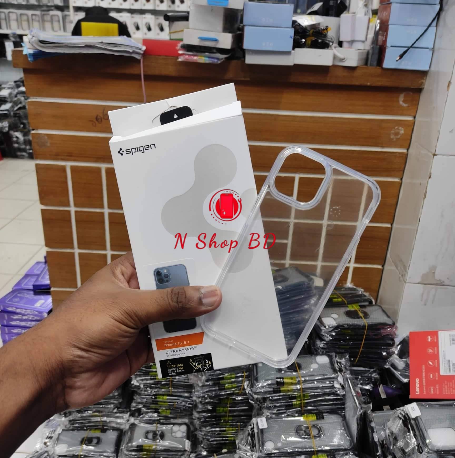 Spigen Clear TPU For iPhone 13 6.1 - Luxury Liquid Crystal Shine with Flexible and Durable Shock Absorption Ultra Hybrid Transparent AirSkin Case. 